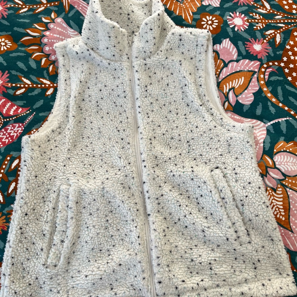 Talbots Cream Sherpa Vest